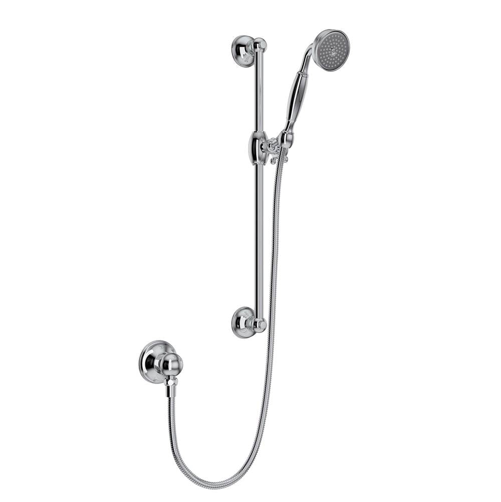 ROHL 1301EAPC Handshower Set With 22" Slide Bar and Single Function Handshower In Polished Chrome