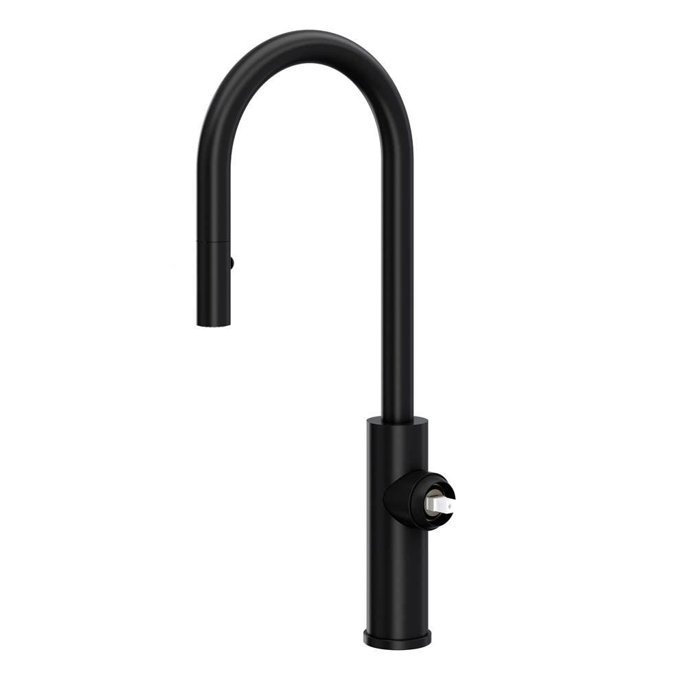 ROHL EC65D1MB Eclissi Pull-Down Bar/Food Prep Kitchen Faucet With C-Spout - Less Handle In Matte Black