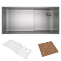 ROHL RUWKIT36161SB Culinario 36" Stainless Steel Chef/Workstation Sink With Accessories In Brushed Stainless Steel
