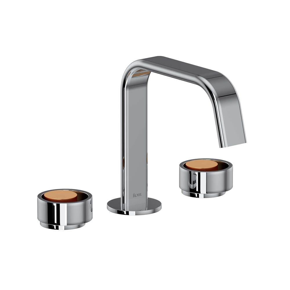 ROHL EC09D3IWPCG Eclissi Widespread Lavatory Faucet With U-Spout In Polished Chrome/Satin Gold