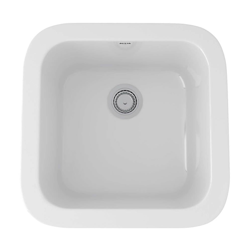 ROHL 5927-00 Allia 18" Fireclay Single Bowl Bar/Food Prep Kitchen Sink In White
