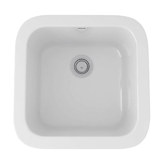 ROHL 5927-00 Allia 18" Fireclay Single Bowl Bar/Food Prep Kitchen Sink In White