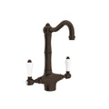 ROHL A1680LPTCB-2 Acqui Two Handle Bar/Food Prep Kitchen Faucet In Tuscan Brass