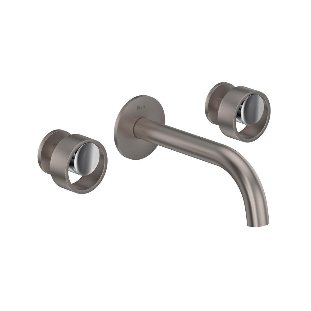 ROHL EC08W3IWSNC Eclissi Wall Mount Lavatory Faucet With C-Spout In Satin Nickel/Polished Chrome
