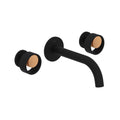 ROHL EC08W3IWMBG Eclissi Wall Mount Lavatory Faucet With C-Spout In Matte Black/Satin Gold