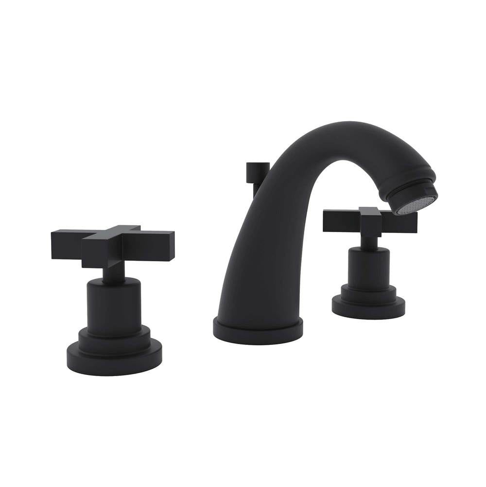 ROHL A1208XMMB-2 Lombardia Widespread Lavatory Faucet With C-Spout In Matte Black