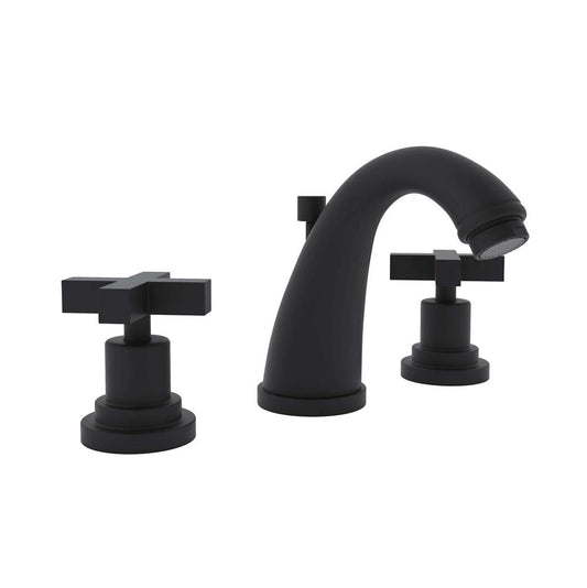 ROHL A1208XMMB-2 Lombardia Widespread Lavatory Faucet With C-Spout In Matte Black
