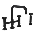 ROHL A3358IWWSMB-2 Campo Bridge Kitchen Faucet With Side Spray In Matte Black