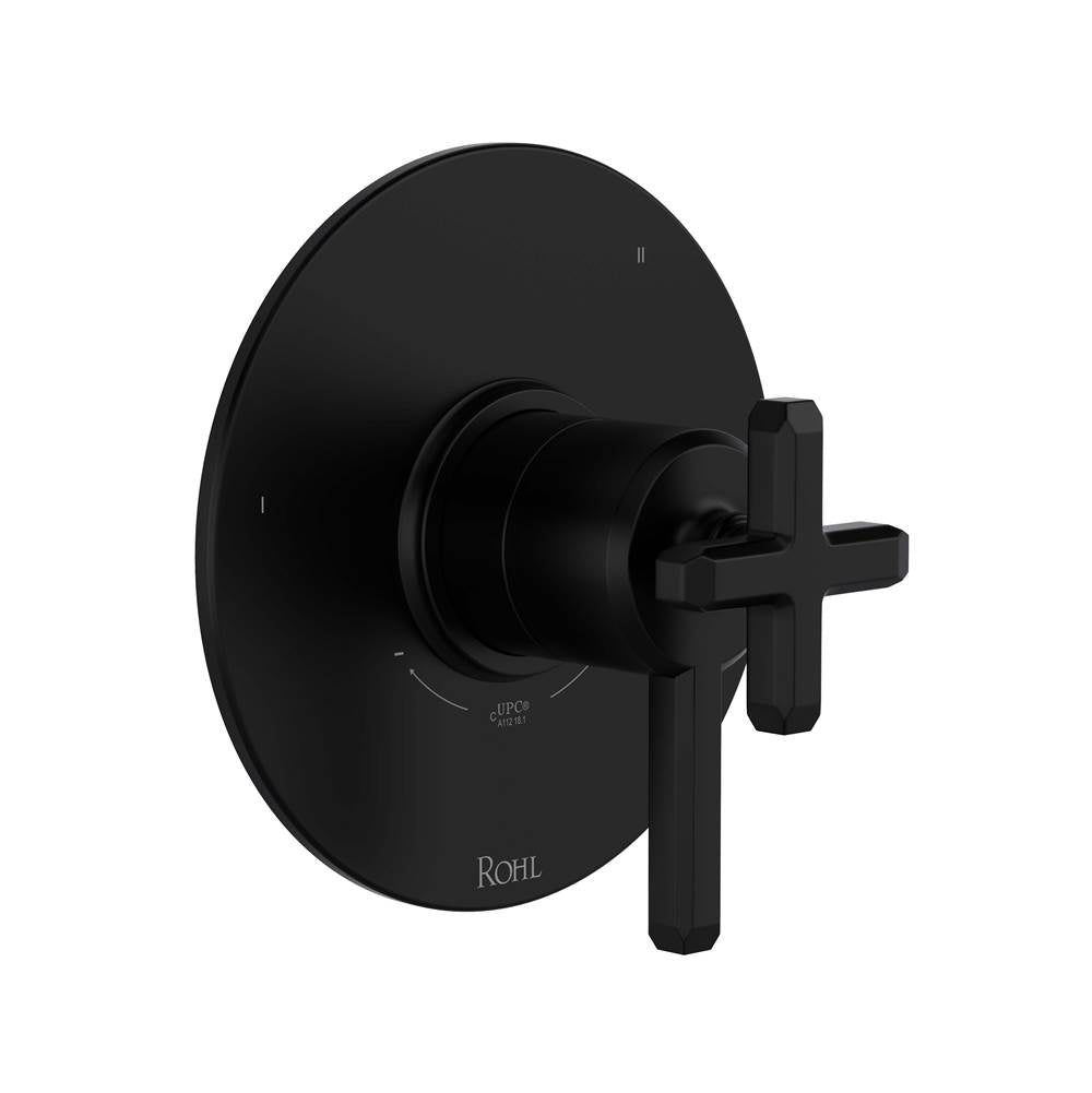 ROHL TAP45W1LMMB Apothecary 1/2" Therm & Pressure Balance Trim with 5 Functions (Shared) In Matte Black