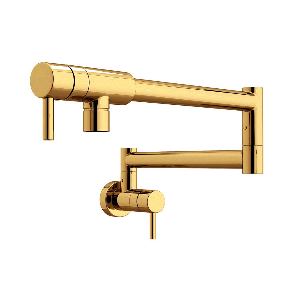 ROHL QL66L-ULB-2 Modern Pot Filler In Unlacquered Brass