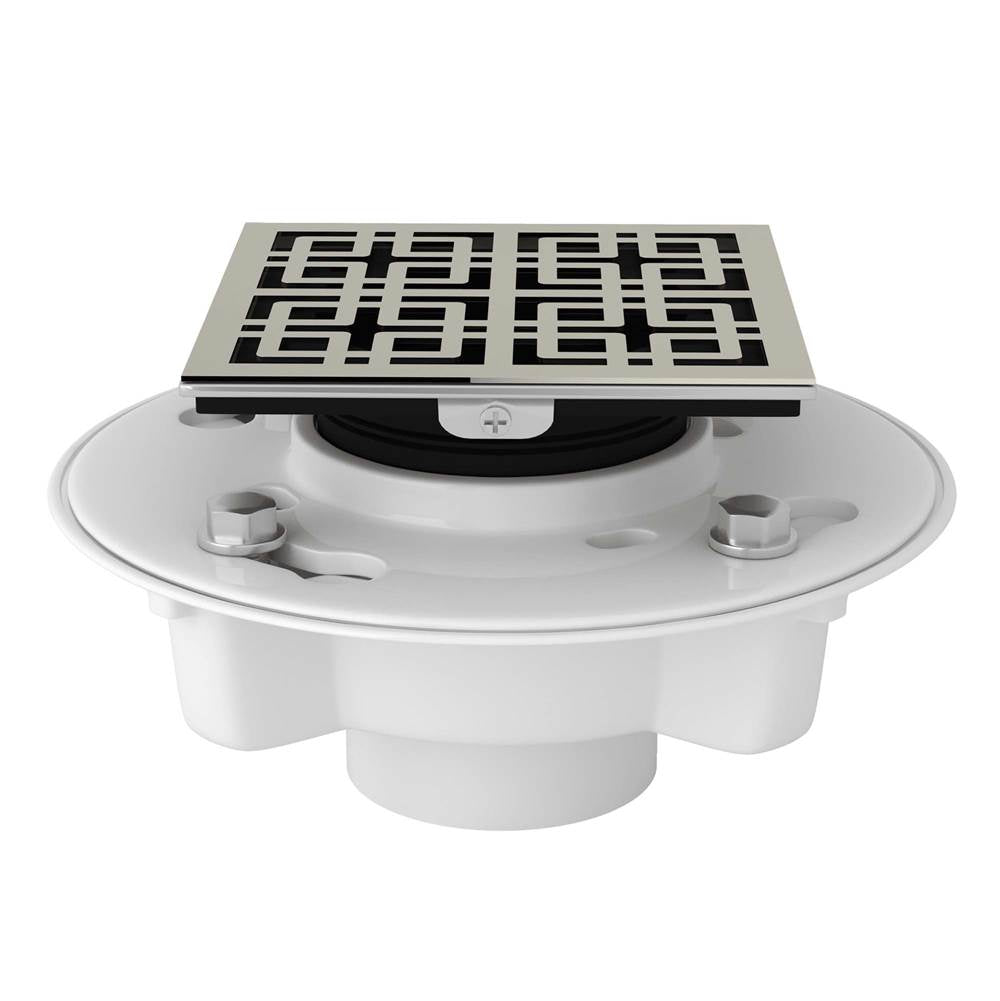 ROHL SDPVC2/3-3142PN PVC 2" X 3" Drain Kit With 3142 Weave Decorative Cover In Polished Nickel