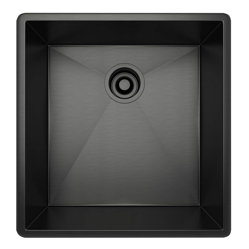 ROHL RSS1718BKS Forze 17" Single Bowl Stainless Steel Kitchen Or Bar/Food Prep Sink In Black Stainless Steel
