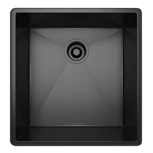 ROHL RSS1718BKS Forze 17" Single Bowl Stainless Steel Kitchen Or Bar/Food Prep Sink In Black Stainless Steel