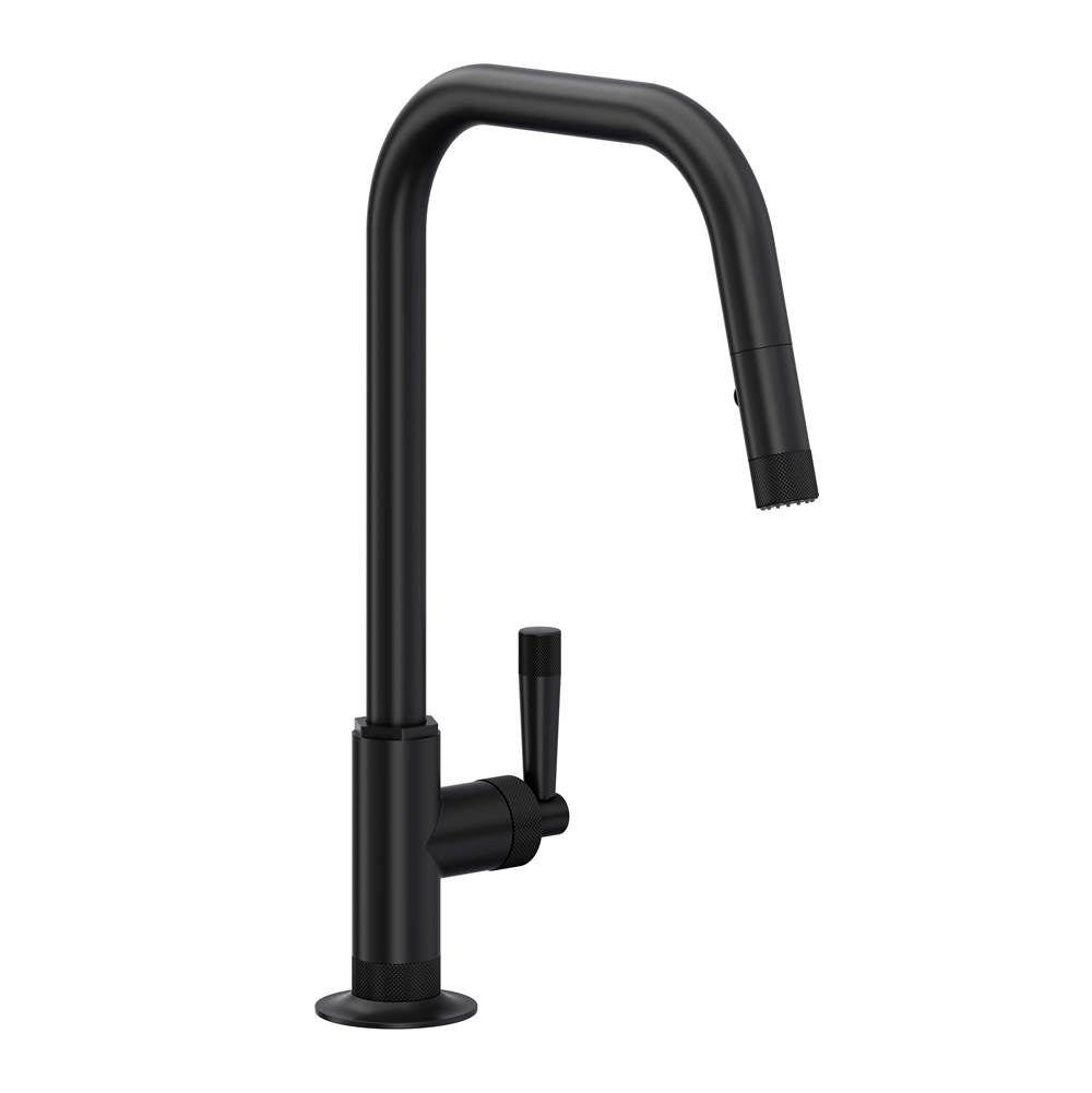 ROHL MB7956LMMB Graceline Pull-Down Kitchen Faucet With U-Spout In Matte Black