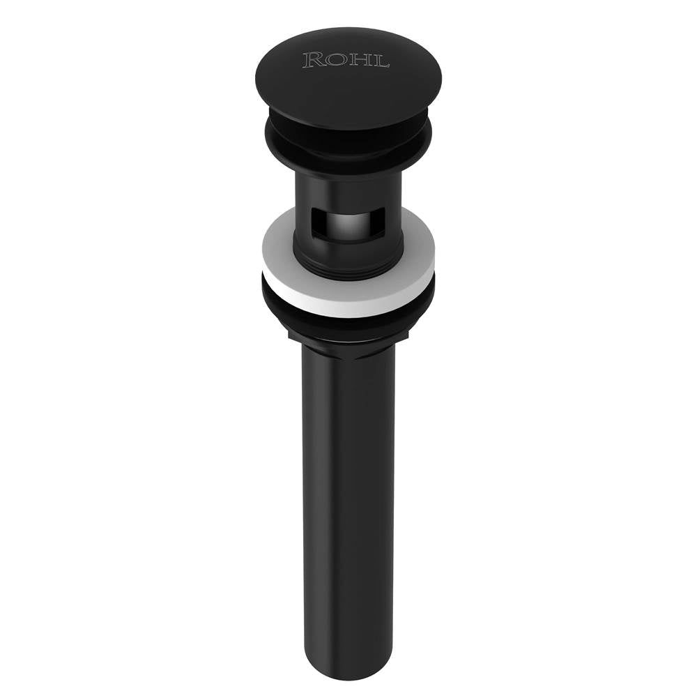 ROHL 5447MB Push Drain With Overflow In Matte Black