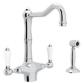ROHL A1679LPWSAPC-2 Acqui Two Handle Kitchen Faucet With Side Spray In Polished Chrome