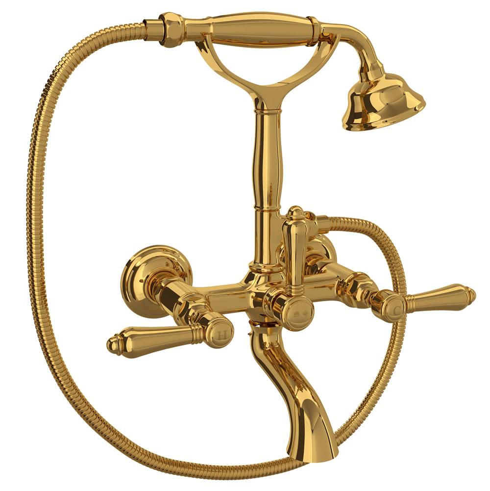 ROHL A1401LMULB Exposed Wall Mount Tub Filler In Unlacquered Brass