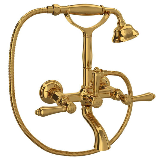 ROHL A1401LMULB Exposed Wall Mount Tub Filler In Unlacquered Brass