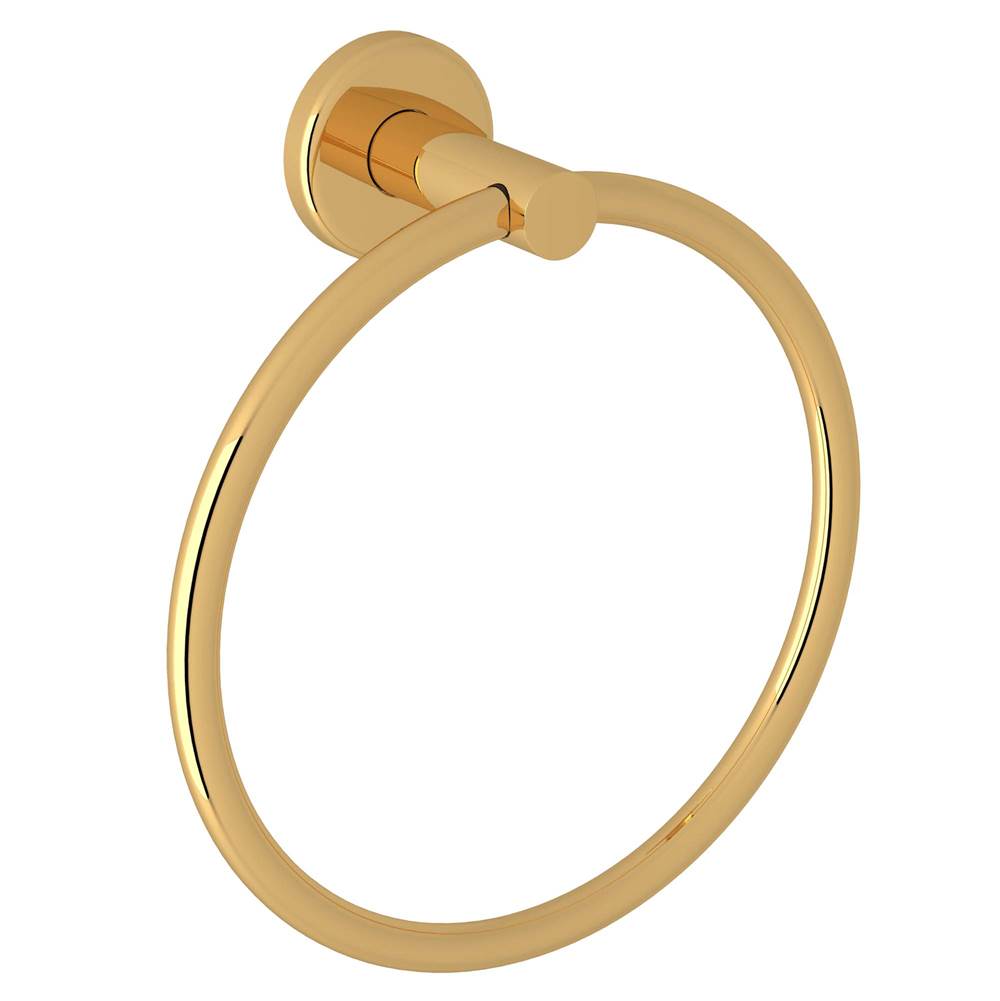 ROHL LO4ULB Lombardia Towel Ring In Unlacquered Brass