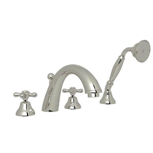 ROHL A2764XMPN Verona 4-Hole Deck Mount Tub Filler In Polished Nickel