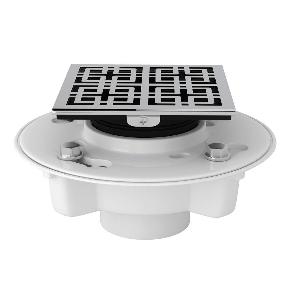 ROHL SDPVC2/3-3142APC PVC 2" X 3" Drain Kit With 3142 Weave Decorative Cover In Polished Chrome