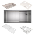 ROHL RUWKIT36162SB Culinario 36" Stainless Steel Chef/Workstation Sink With Accessories In Brushed Stainless Steel