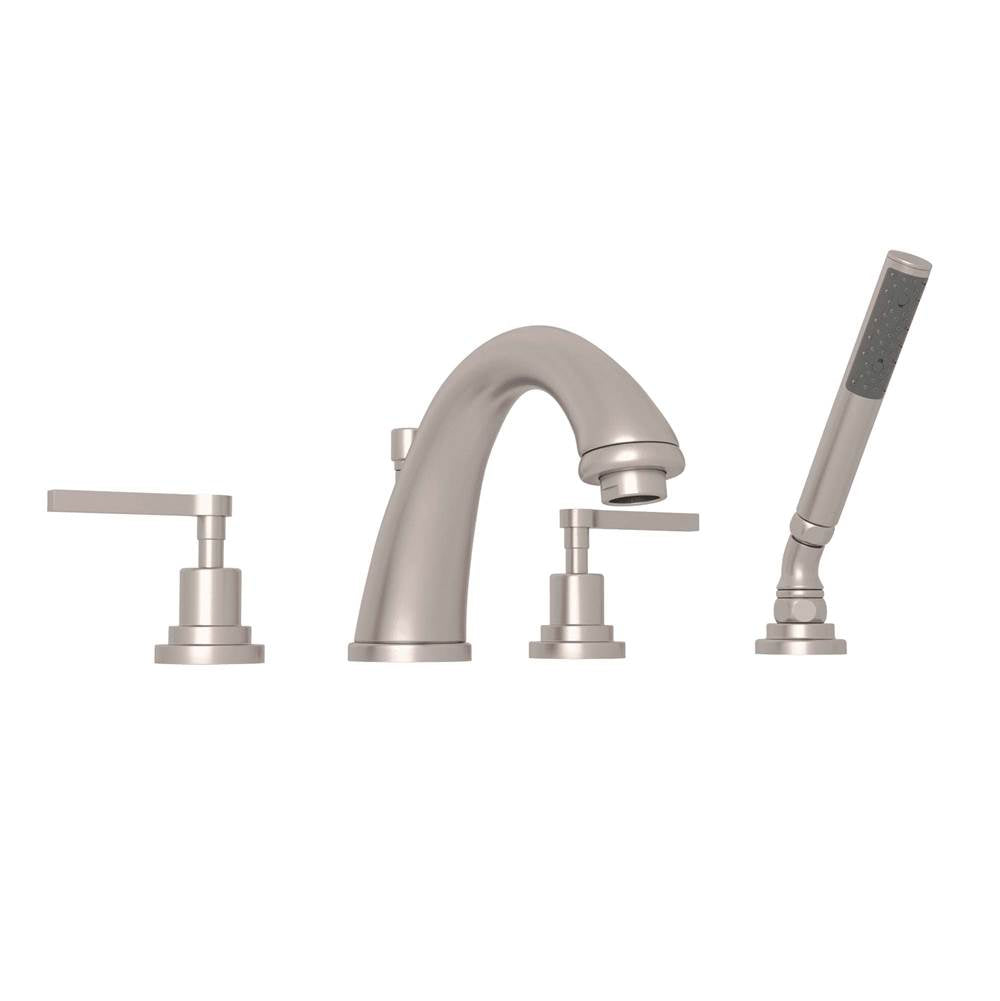 ROHL A1264LMSTN Lombardia 4-Hole Deck Mount Tub Filler In Satin Nickel