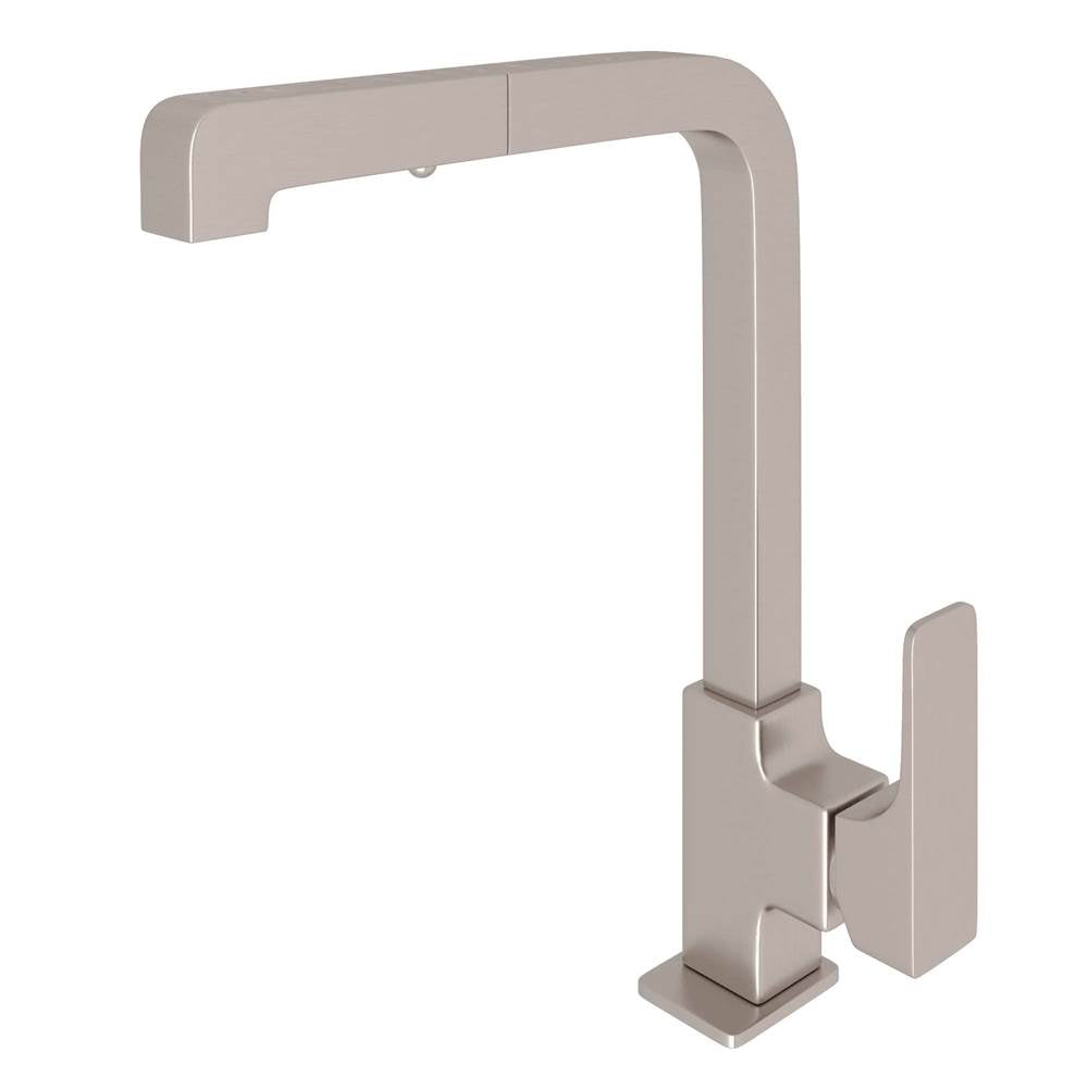 ROHL CU57L-STN-2 Quartile Pull-Out Kitchen Faucet In Satin Nickel