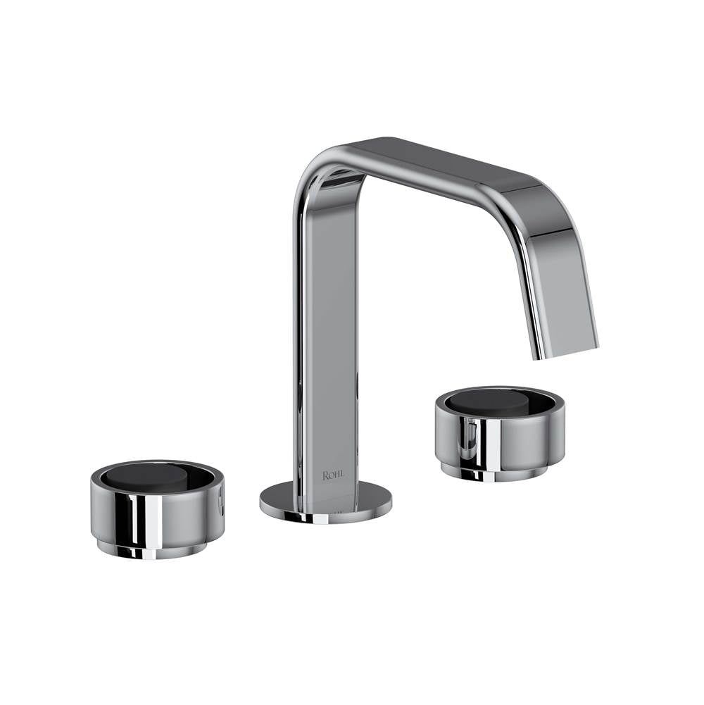 ROHL EC09D3IWPCB Eclissi Widespread Lavatory Faucet With U-Spout In Polished Chrome/Matte Black
