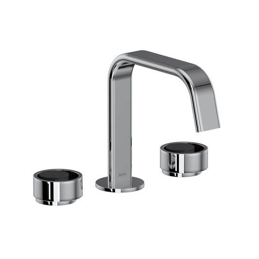ROHL EC09D3IWPCB Eclissi Widespread Lavatory Faucet With U-Spout In Polished Chrome/Matte Black
