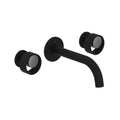ROHL EC08W3IWMBN Eclissi Wall Mount Lavatory Faucet With C-Spout In Matte Black/Satin Nickel