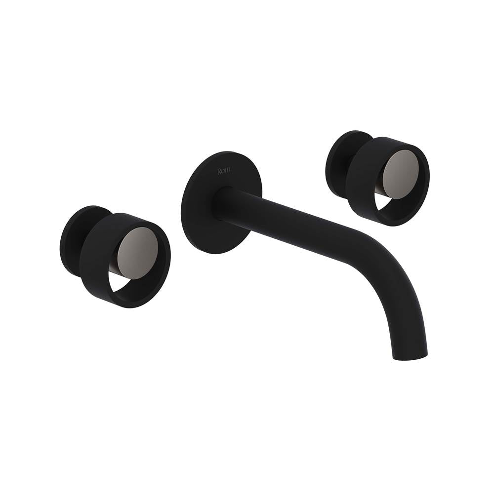 ROHL EC08W3IWMBN Eclissi Wall Mount Lavatory Faucet With C-Spout In Matte Black/Satin Nickel
