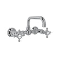 ROHL A1423XMAPC-2 Acqui Wall Mount Bridge Lavatory Faucet With U-Spout In Polished Chrome
