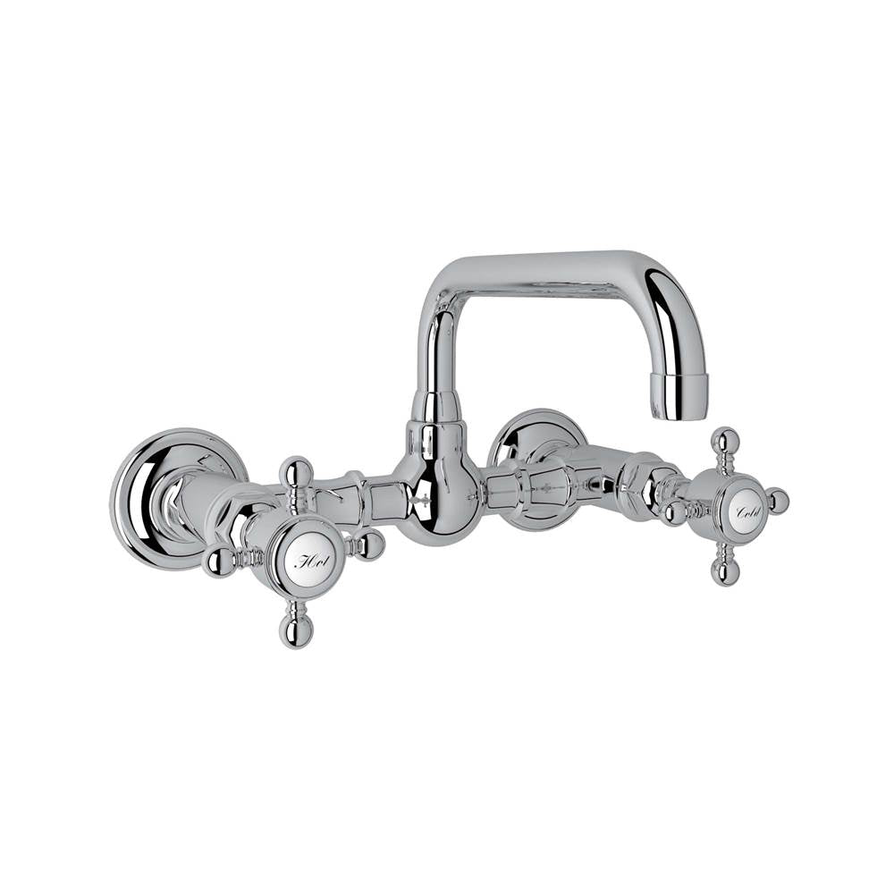 ROHL A1423XMAPC-2 Acqui Wall Mount Bridge Lavatory Faucet With U-Spout In Polished Chrome