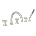ROHL A2214XMPN Lombardia 5-Hole Deck Mount Tub Filler With C-Spout In Polished Nickel