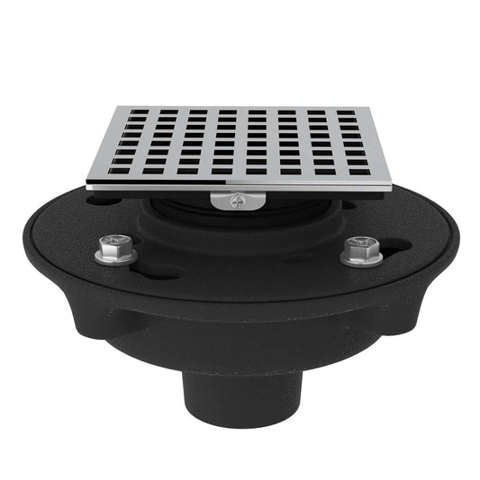 ROHL SDCI2-3143APC Cast Iron 2" No Hub Drain Kit With 3143 Matrix Decorative Cover In Polished Chrome