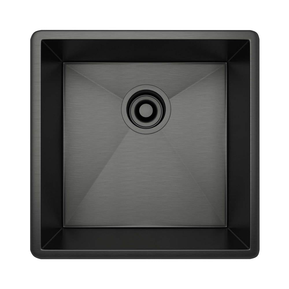 ROHL RSS1515BKS Forze 15" Single Bowl Stainless Steel Kitchen Or Bar/Food Prep Sink In Black Stainless Steel