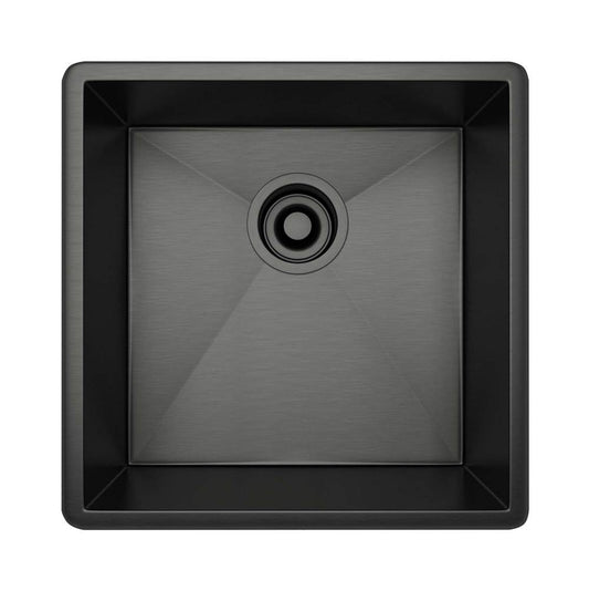 ROHL RSS1515BKS Forze 15" Single Bowl Stainless Steel Kitchen Or Bar/Food Prep Sink In Black Stainless Steel