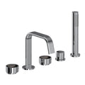 ROHL EC05D5IWPCN Eclissi 5-Hole Deck Mount Tub Filler With U-Spout In Polished Chrome/Satin Nickel