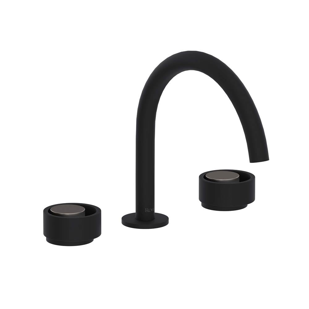 ROHL EC08D3IWMBN Eclissi Widespread Lavatory Faucet With C-Spout In Matte Black/Satin Nickel