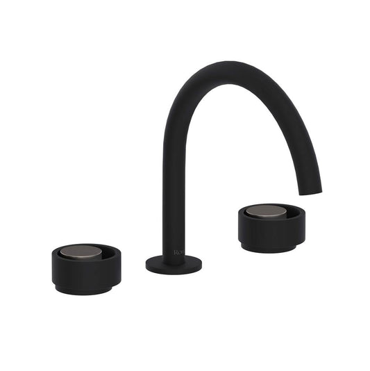 ROHL EC08D3IWMBN Eclissi Widespread Lavatory Faucet With C-Spout In Matte Black/Satin Nickel
