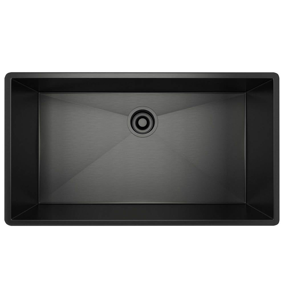 ROHL RSS3016BKS Forze 30" Single Bowl Stainless Steel Kitchen Sink In Black Stainless Steel