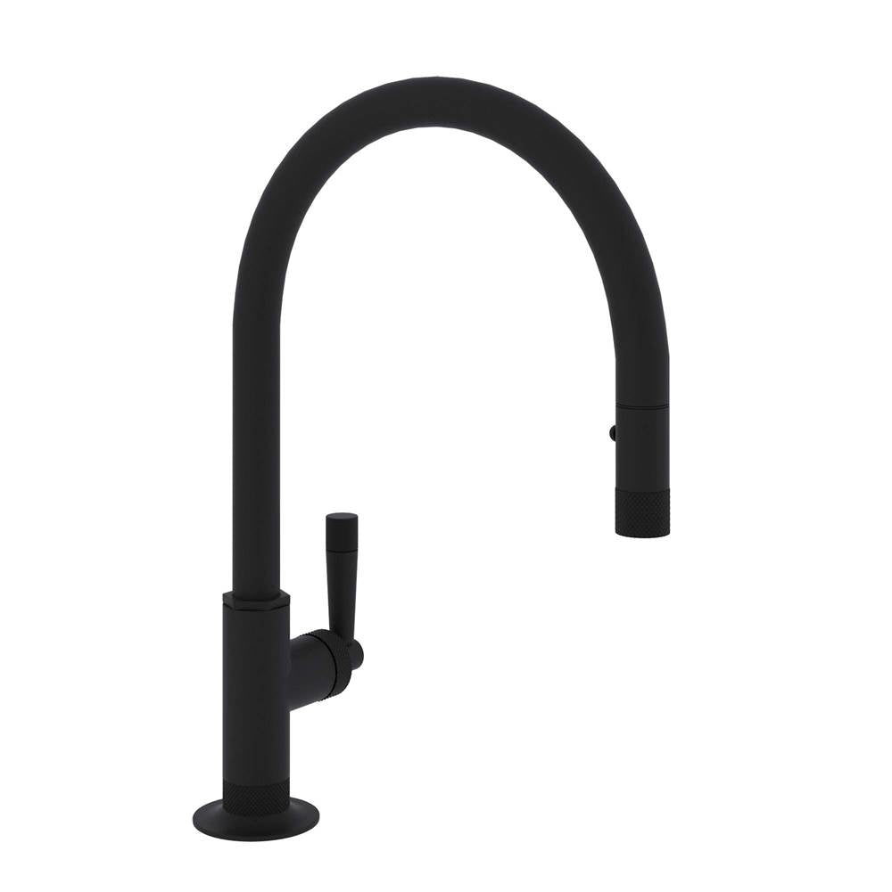 ROHL MB7930LMMB-2 Graceline Pull-Down Kitchen Faucet With C-Spout In Matte Black