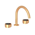 ROHL EC08D3IWSGB Eclissi Widespread Lavatory Faucet With C-Spout In Satin Gold/Matte Black