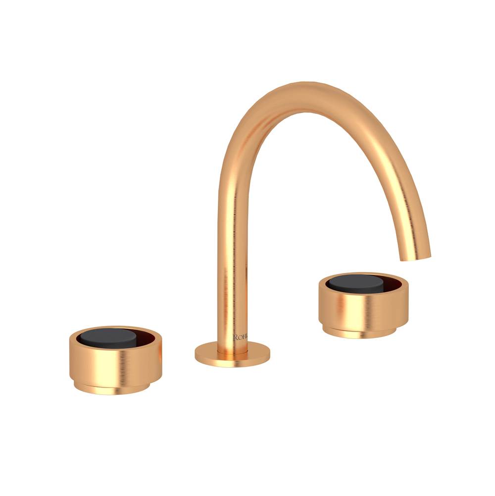ROHL EC08D3IWSGB Eclissi Widespread Lavatory Faucet With C-Spout In Satin Gold/Matte Black
