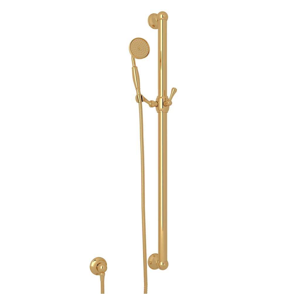 ROHL 1272EIB Handshower Set With 39" Grab Bar and Single Function Handshower In Italian Brass