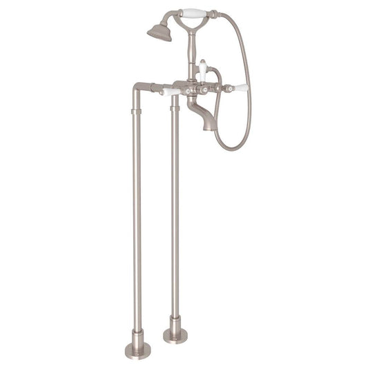ROHL AKIT1401NLPSTN Floor Mount Tub Filler In Satin Nickel