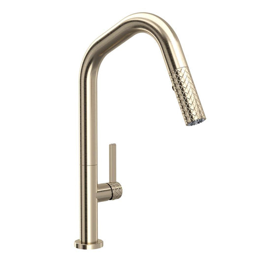 ROHL TE56D1LMSTN Tenerife Pull-Down Kitchen Faucet With U-Spout In Satin Nickel