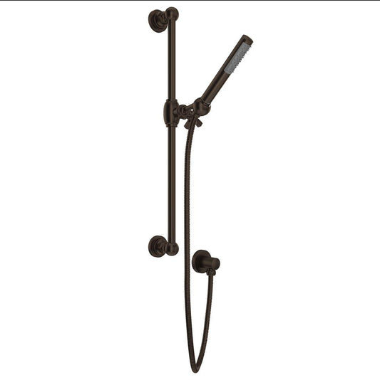 ROHL AKIT8073XMTCB Handshower Set With 21" Slide Bar and Single Function Handshower In Tuscan Brass