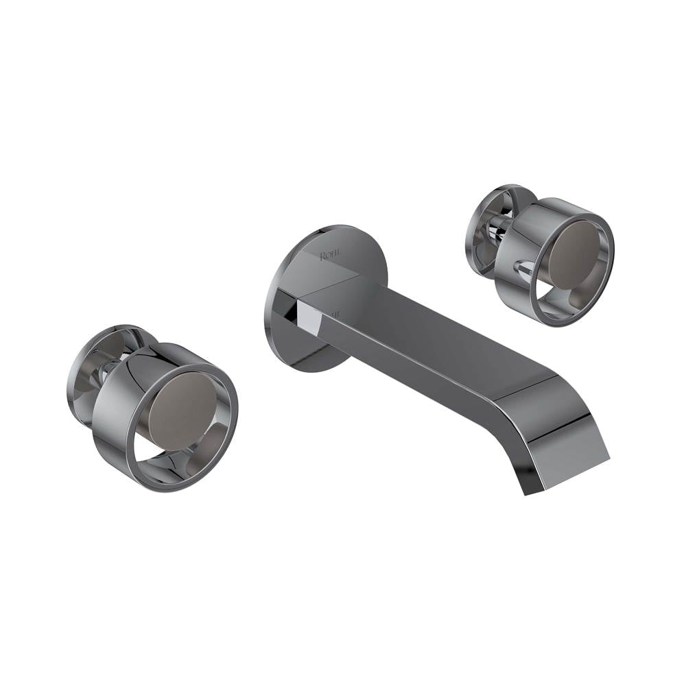 ROHL EC09W3IWPCN Eclissi Wall Mount Lavatory Faucet With U-Spout In Polished Chrome/Satin Nickel